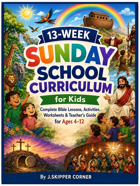 13-Week Sunday School Curriculum for Kids – Volume 1: Complete Bible Lessons, Activities, Worksheets & Teacher’s Guide for Children Ages 4–12 (Faith Builders Kids Ministry Curriculum Series)