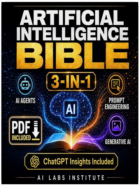 Artificial Intelligence Bible (3-in-1): AI Agents, Prompt Engineering & Generative AI. Automate & Scale — Beginner's Guide to Slash Costs, Save Time & Accelerate Growth: ChatGPT Insights Included