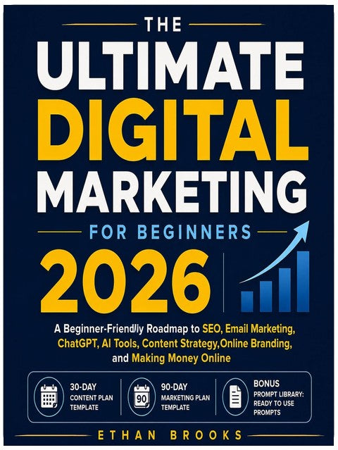 The Ultimate Digital Marketing for Beginners 2026: A Beginner-Friendly Roadmap to SEO, Email Marketing, ChatGPT, AI Tools, Content Strategy, Online Branding, and Making Money Online