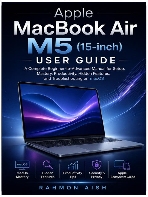 Apple MacBook Air M5 (15-inch) User guide: A Complete Beginner-to-Advanced Manual for Setup, Mastery, Productivity, Hidden Features, and Troubleshooting on macOS
