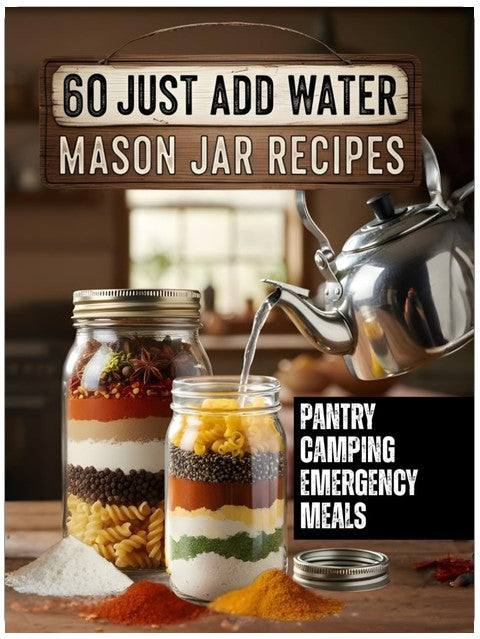 60 Just Add Water Mason Jar Meals: Easy Homestead Pantry Recipes for Camping, Emergency Food Prep, and Long-Term Storage (Prepper & Survival Meals Guide) (Pantry Solutions)