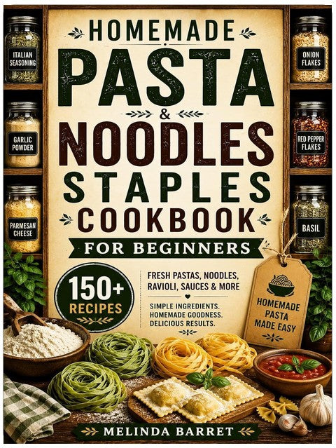 Homemade Pasta and Noodles Staples Cookbook for Beginners: 150+ Easy Recipes for Fresh Pasta, Noodles, Ravioli, Dumplings, Sauces, Doughs, and Everyday ... from Scratch (The Homemade Kitchen Series)