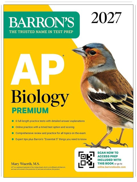 AP Biology Premium, 2027: Prep Book with 6 Practice Tests + Comprehensive Review + Online Practice (Barron's AP Prep)