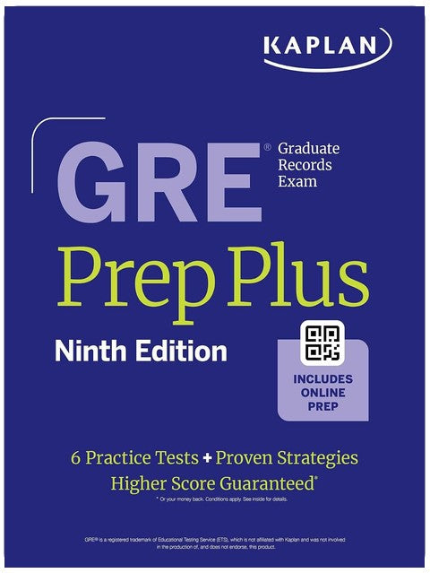 GRE Prep Plus, Ninth Edition (2026): Includes 6 Practice Tests, 1500+ Practice Questions + Online Access to a 500+ Question Bank, Video Tutorials, and Live Class Sessions (Kaplan Test Prep)