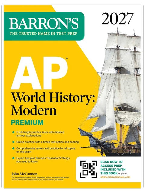 AP World History: Modern Premium, 2027: Prep Book With 5 Practice Tests + Comprehensive Review + Online Practice (Barron's AP Prep)