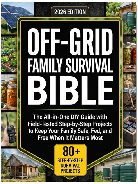The Off-Grid Family Survival Bible: The All-in-One DIY Guide with Field-Tested, Step-by-Step Projects to Keep Your Family Safe, Fed, and Free When It Matters Most