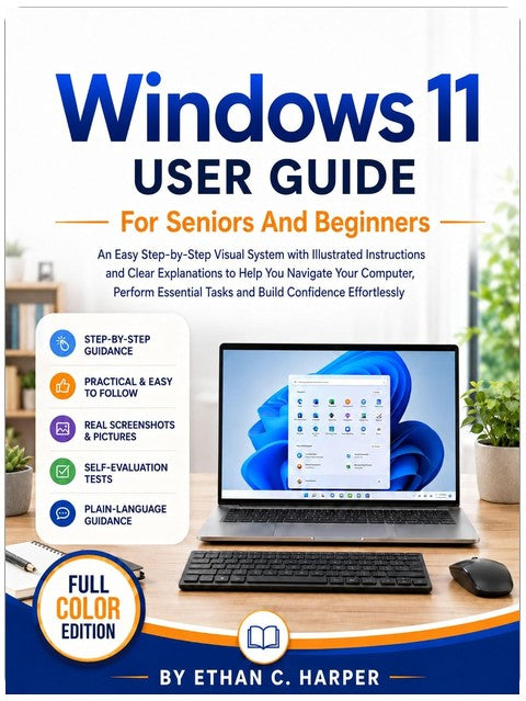 WINDOWS 11 USER GUIDE FOR SENIORS AND BEGINNERS: An Easy Step-by-Step Visual System with Illustrated Instructions and Clear Explanations to Help You Navigate ... Tasks (Senior Tech Confidence Series)