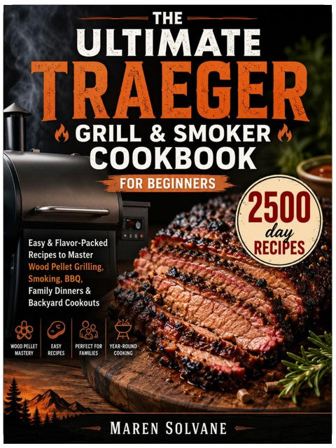 The Ultimate Traeger Grill & Smoker Cookbook for Beginners: Easy & Flavor-Packed Recipes to Master Wood Pellet Grilling, Smoking, BBQ, Family Dinners & Backyard Cookouts