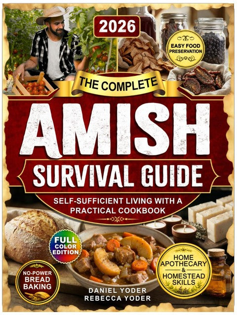 The Complete Amish Survival Guide: Self-Sufficient Living with a Practical Cookbook, No-Electricity Baking, Home Apothecary, Traditional Homestead Skills, and Food Preservation