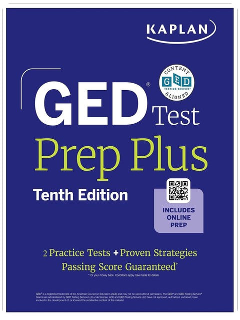 GED Test Prep Plus, Tenth Edition (2026): Includes a Diagnostic Pretest, 2 Full Length Practice Tests, 1000+ Practice Questions, and 60+ Online Videos (Kaplan Test Prep)