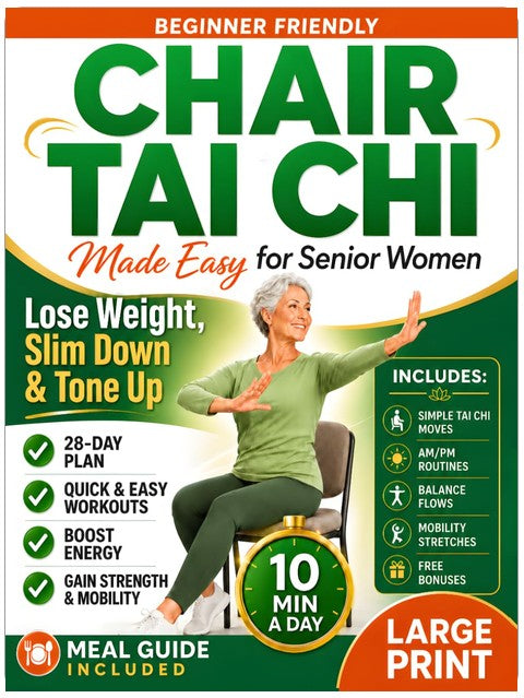 Chair Tai Chi Made Easy for Senior Women: Lose Weight, Slim Down & Tone Up with Gentle 10-Minute Seated Workouts to Feel Younger, Boost Energy, and Improve Strength, Flexibility & Mobility Over 50