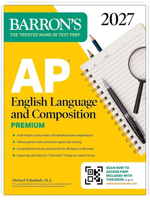 AP English Language and Composition Premium, 2027: Prep Book with 8 Practice Tests + Online Practice (Barron's AP Prep)