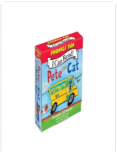 Pete the Cat 12-Book Phonics Fun!: A Box of 12 Mini-Books Featuring Short and Long Vowel Sounds – Expert-Reviewed Beginning Readers for Kids (Ages 3-6) (I Can Read Phonics Fun)
